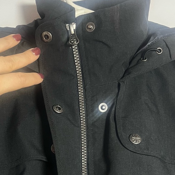 ATHLETA Women’s Midtown Rain Trench Coat Size Small Hooded Black Jacket - Picture 9 of 14